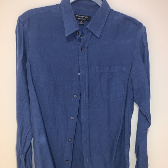 BANANA REPUBLIC "LINEN STANDARD FIT" BUTTON DOWN - Picture 1 of 3